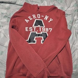 Aeropastale NY Thick Fleece Lined Red Hoodie Womens